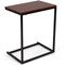Dark Brown Steel and MDF L-Shaped End Table with Sturdy Modern Design